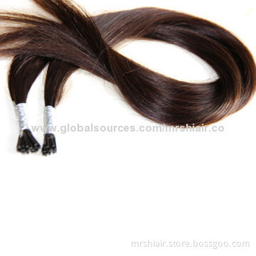 22-Inch Malaysian 2# Color Keratin Hair Extensions
